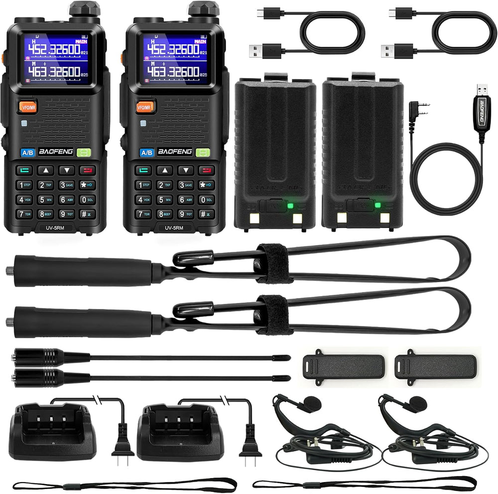 BAOFENG UV-5RM Ham Radio Handheld 10W Walkie Talkies Long Range 2 Pack