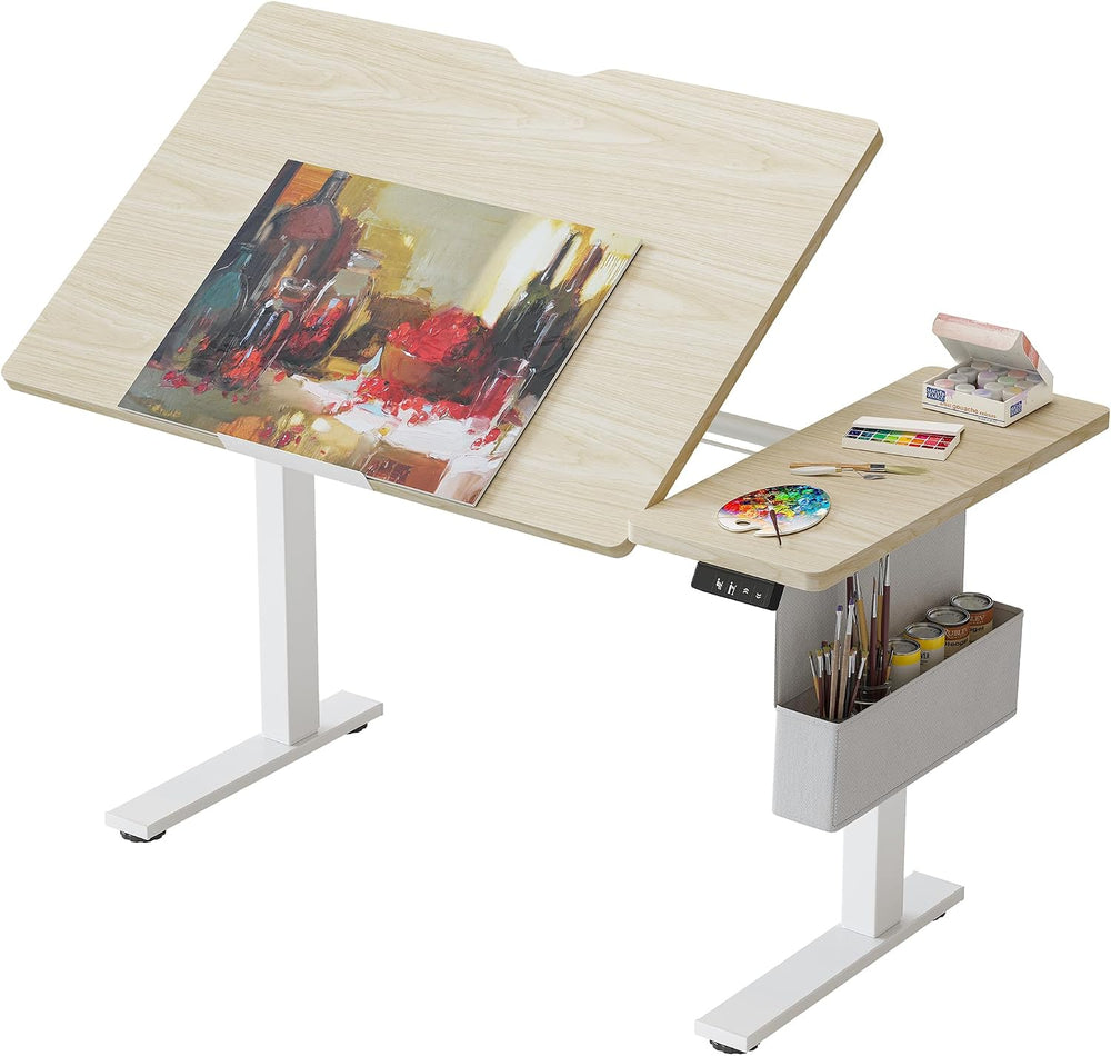 TIQLAB Drafting Tables, Electric Standing Desk Tilt, 47 * 27.5"