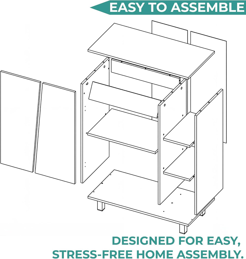 Tuhome Cesna Microwave Sideboard Kitchen Pantry Cabinet, 36.3" Freestand...