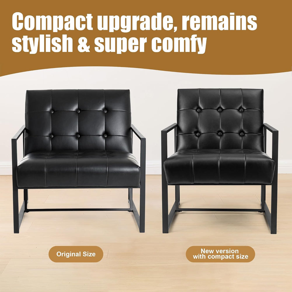 Glitzhome Mid Century Modern Accent Chair, Comfy Living Room Chair with Durab...