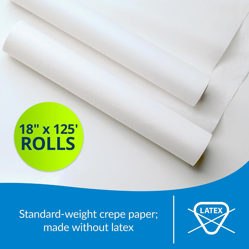 TIDI 613 Avalon Exam Table Paper, White, 18” x 125’ (Pack of 12) ― Standard C...