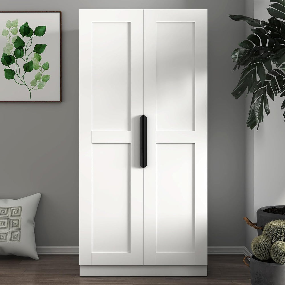 63” Tall Kitchen Pantry Cabinet, Pantry Storage Cabinet with Doors & Shel...
