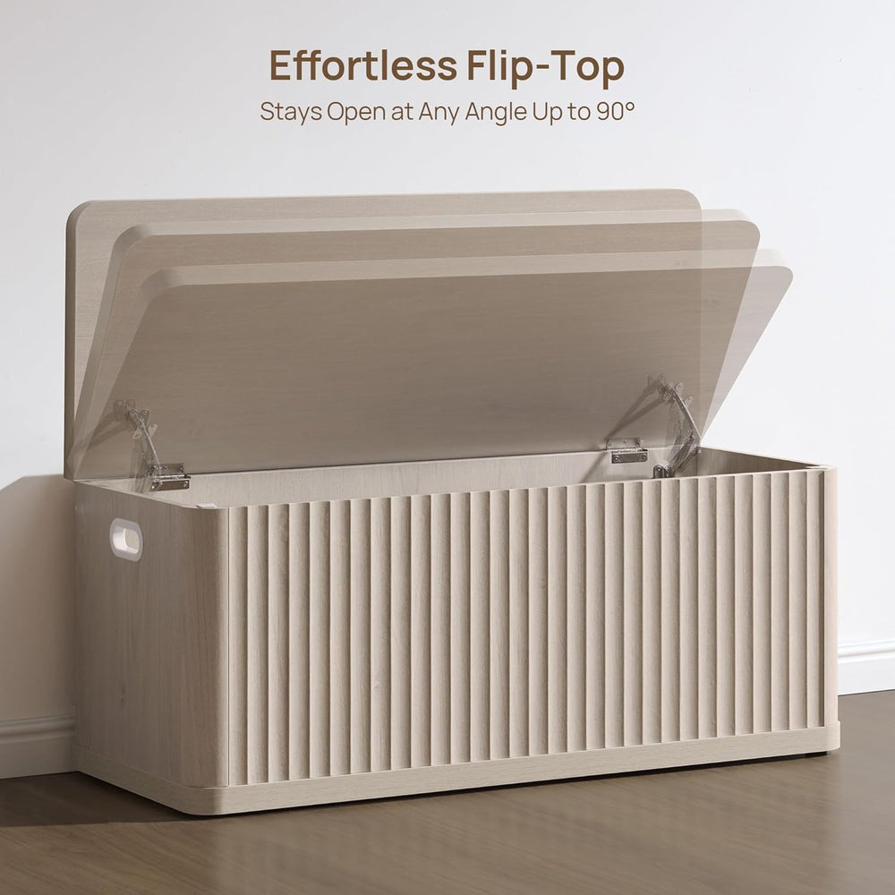 SICOTAS Storage Bench 40.2" Wide Shoe Bench with Lift Top Large Wooden S...