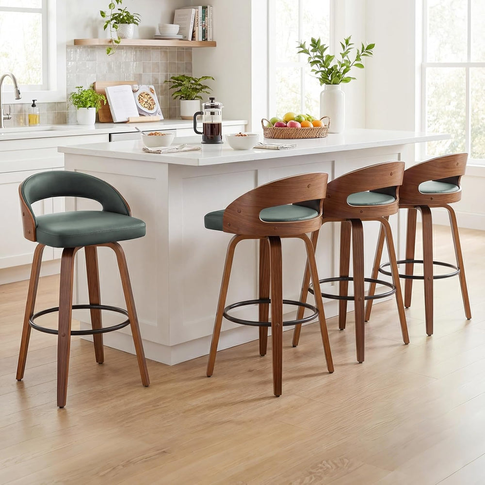 Set of 2 Swivle Counter Stools, 25" Counter Height Bar Stools with Uphol...