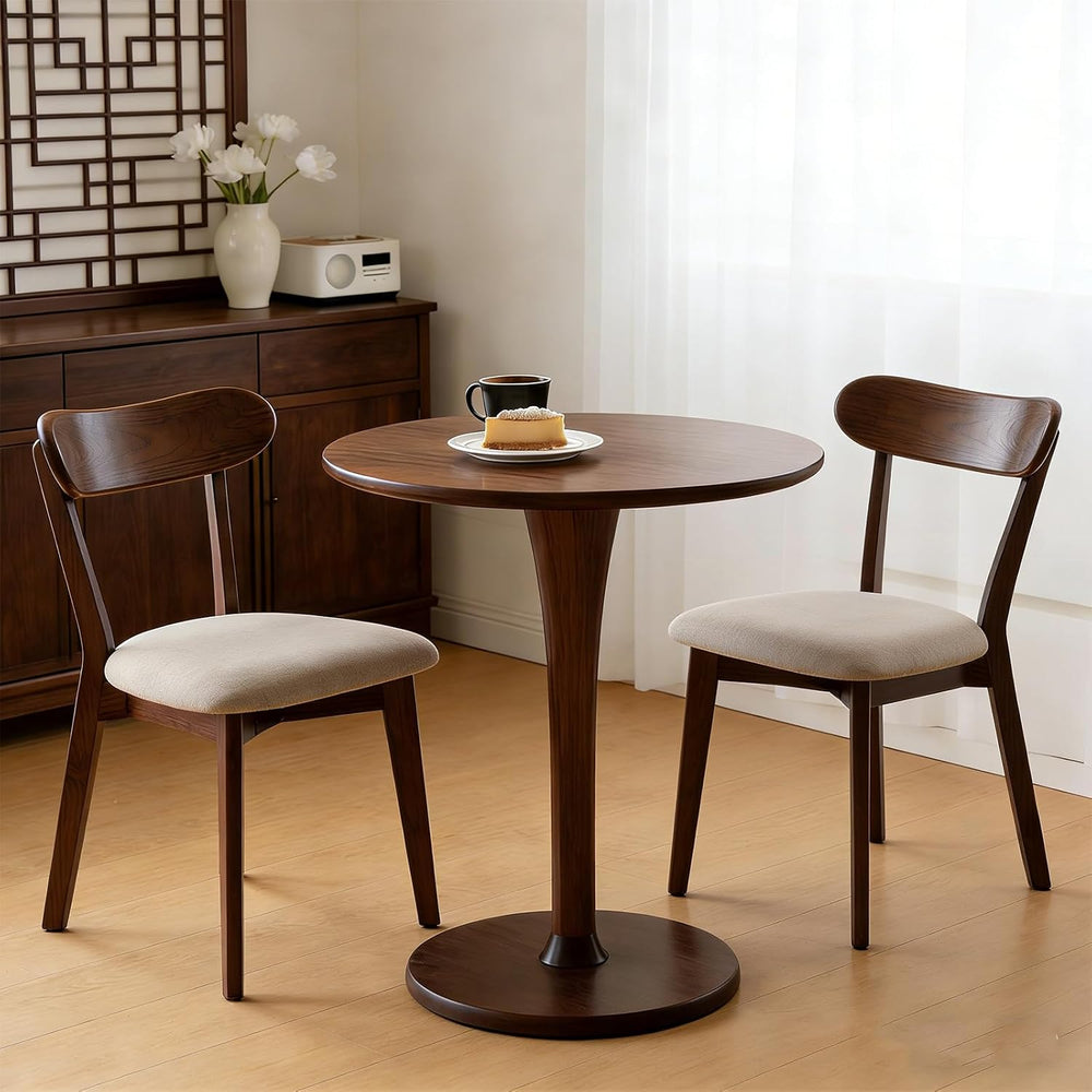 Mid Century Modern Walnut Dining Chair – FAS-Grade Oak Frame, Single Solid Wo...