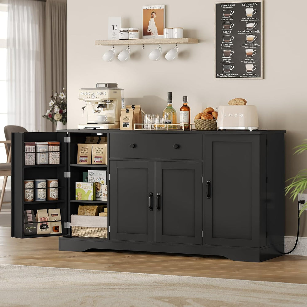 Brinlawb Buffet Cabinet with Storage & Charging Station, 53" Farmhou...