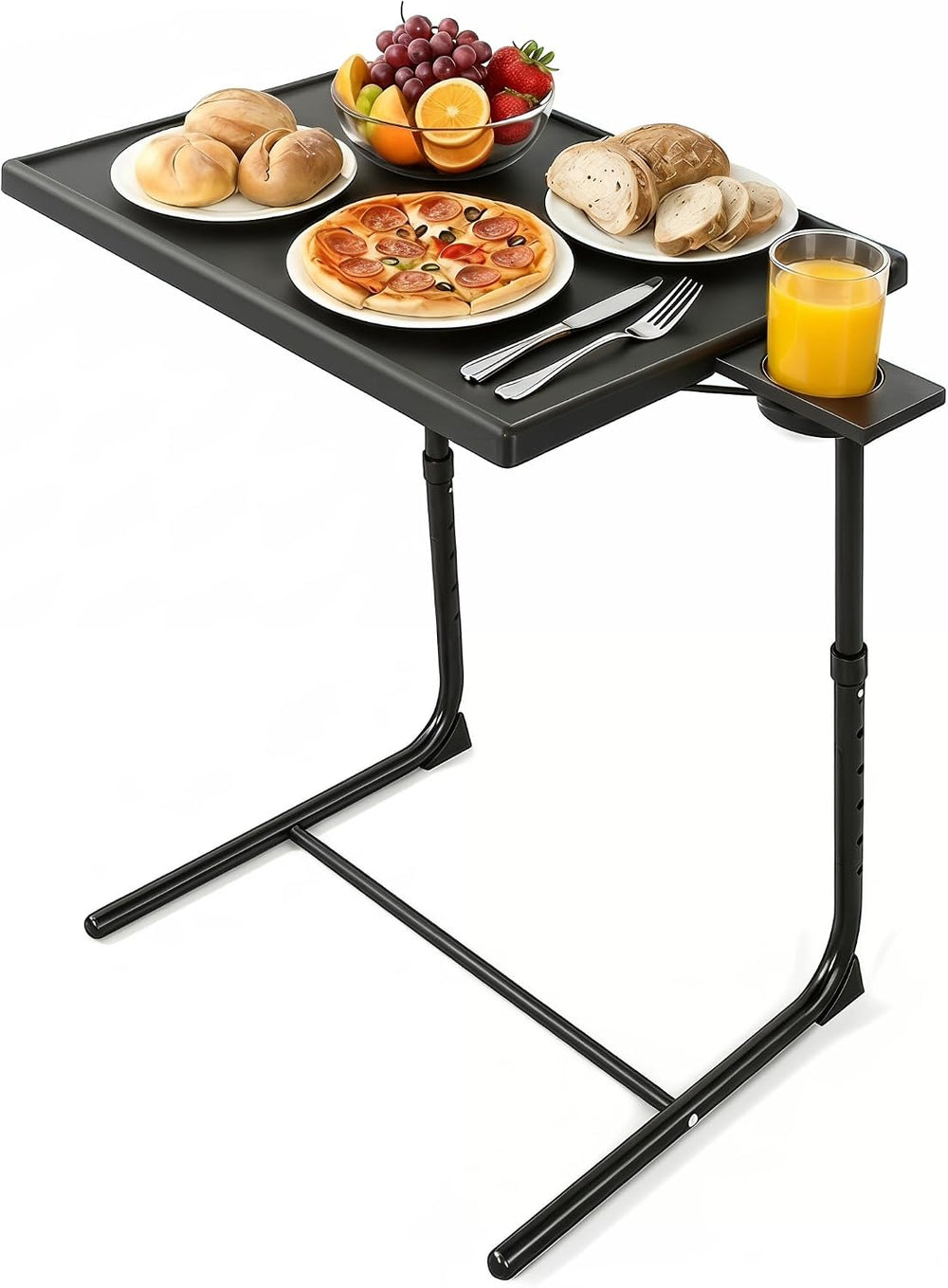 TV Tray - TV Table for Eating, Folding Table Trays with 6 Height & 3 Tilt...