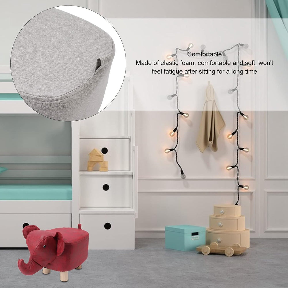 Diydeg Animal Footstool, Cute Elephant Shaped Ottoman Footstool with Soft Pad...