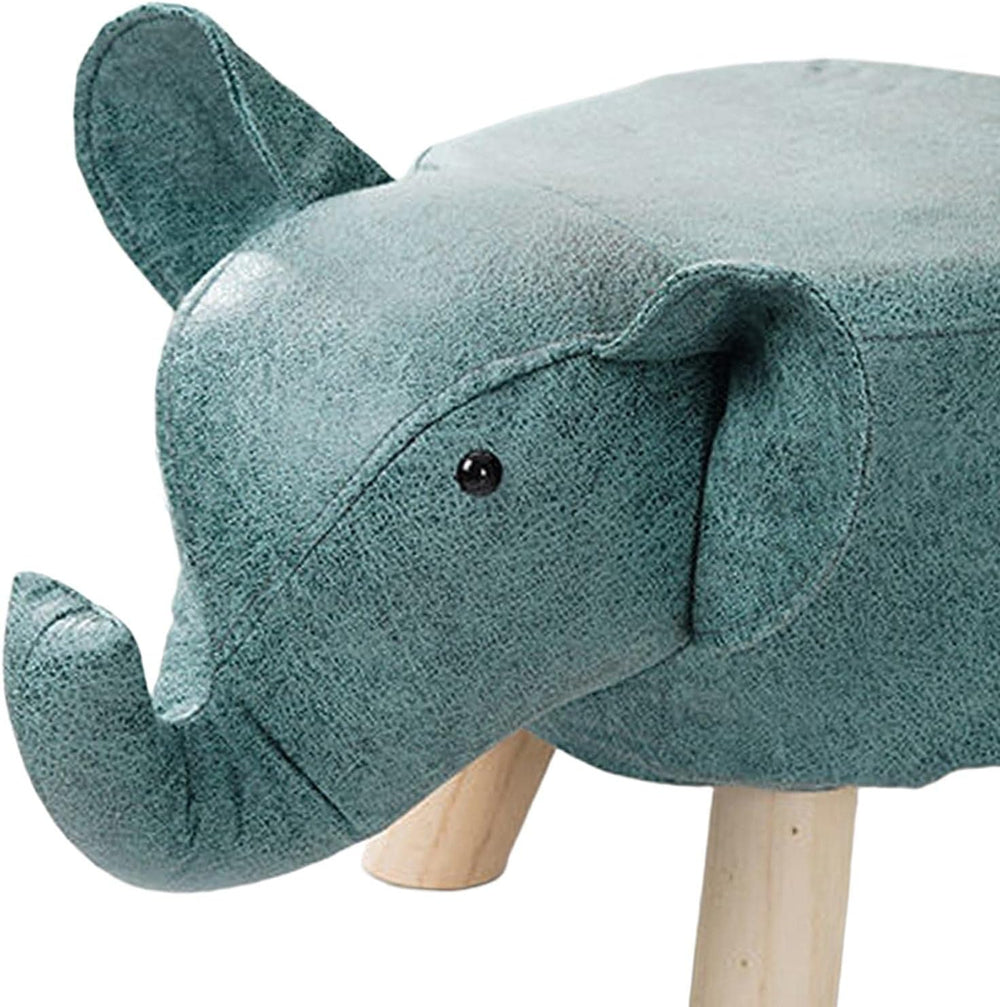 Animal Footstool Elephant Bench, Portable Shoes Changing Cute Storage, Wood O...