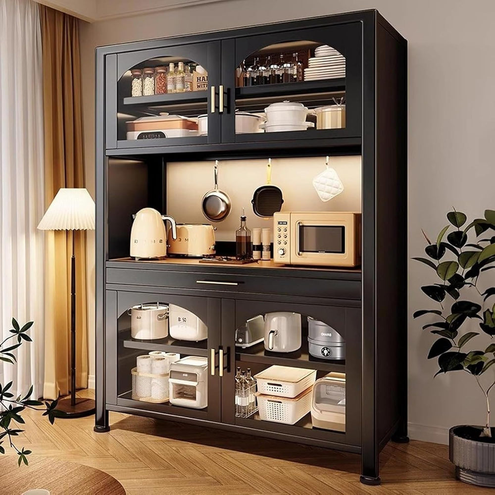 JKGHK Kitchen Pantry Cabinet Buffet with Drawer Storage, 72.8in Microwave Sta...