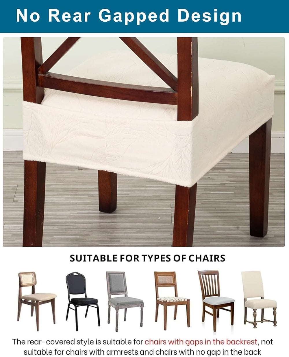 CRFATOP Waterproof Dining Chair Seat Cover Set of 4 Stretch Slipcover,L,24