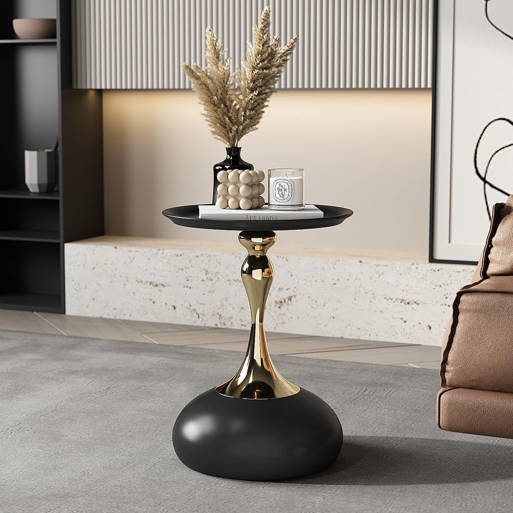 Modern Side Table with Weighted Base, Scratch-Resistant & Nano-Coated Fin...