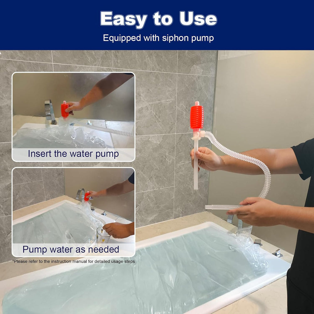 Godwolf Bathtub Drinking Water Bladder, Emergency Water Storage Bladder 100 G...