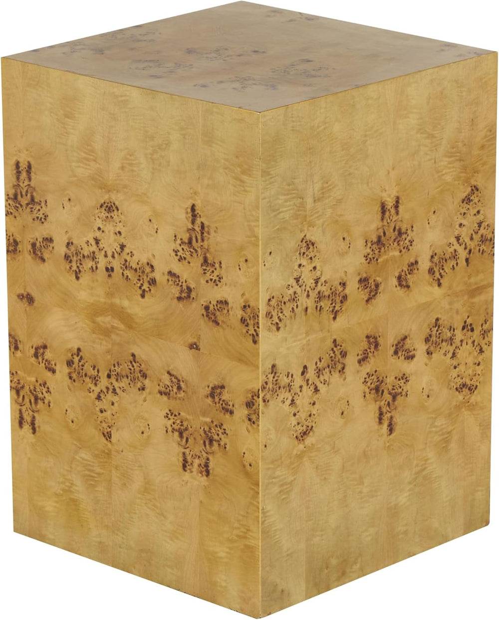 Deco 79 Wood Side End Accent Table Square Cube End Table with Wood Grain Patt...