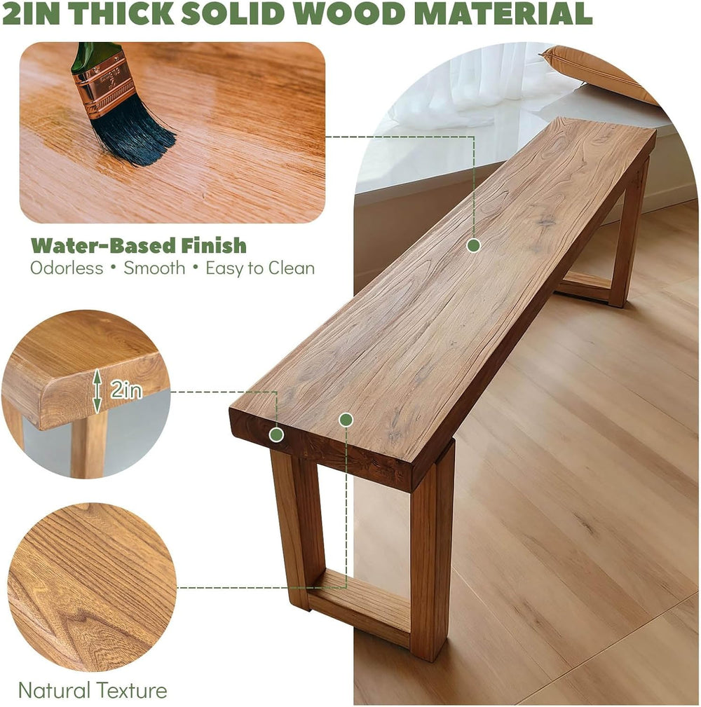 Narrow Farmhouse Bench Skinny Wooden Entryway Long Bench 32" 39" 47...