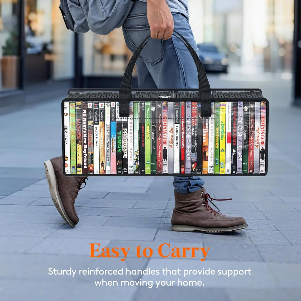 Lifewit DVD Storage Bags, Clear PVC DVD Case Holder with Handles, Front Windo...