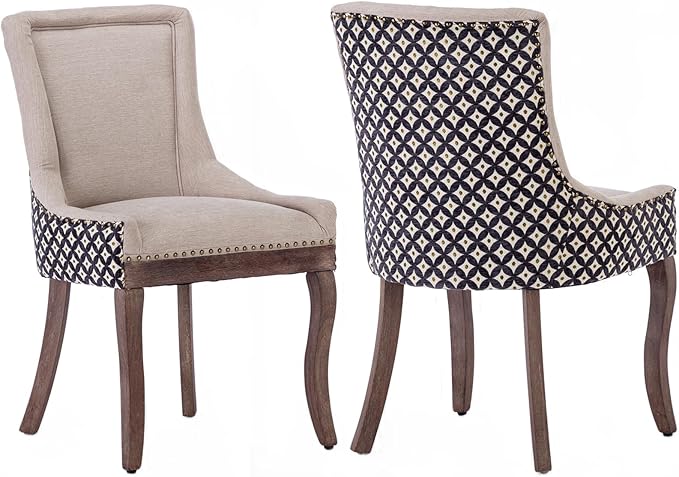 Dining Chairs Set of 2, Kitchen & Dining Room Chairs, Fabric Upholstered ...