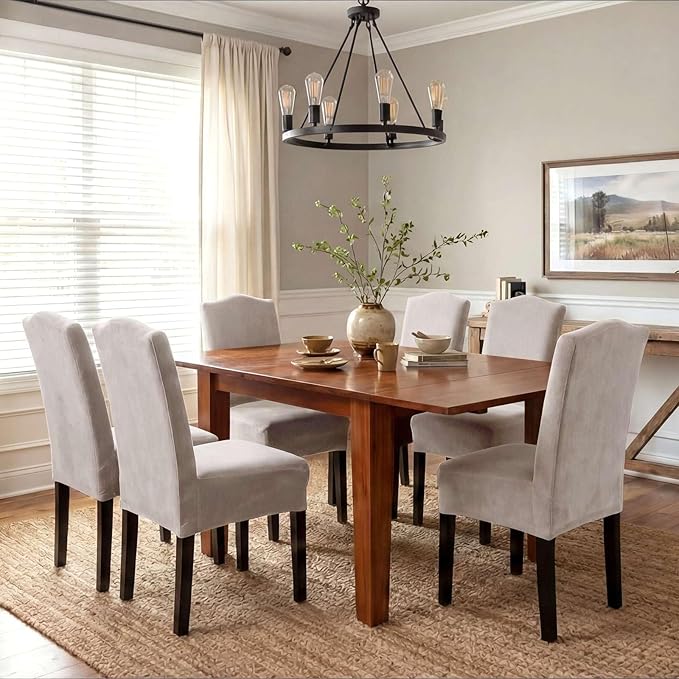 H.VERSAILTEX Velvet Dining Chair Covers Stretch Chair Covers for Dining Room ...