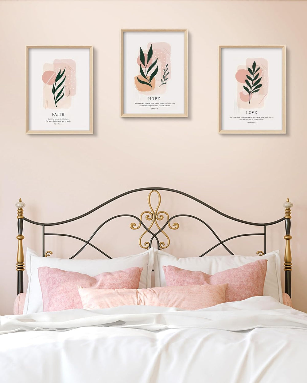 HesenDot Faith Hope Love Framed Wall Art,12x16IN High Wood Frame Design