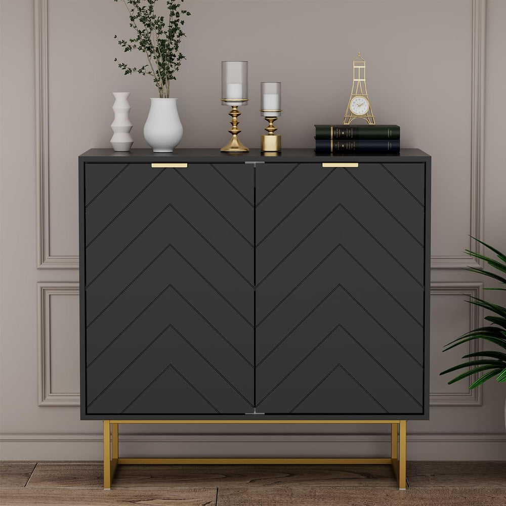31'' Modern Sideboard Buffet with Storage for Living Room, Black and ...
