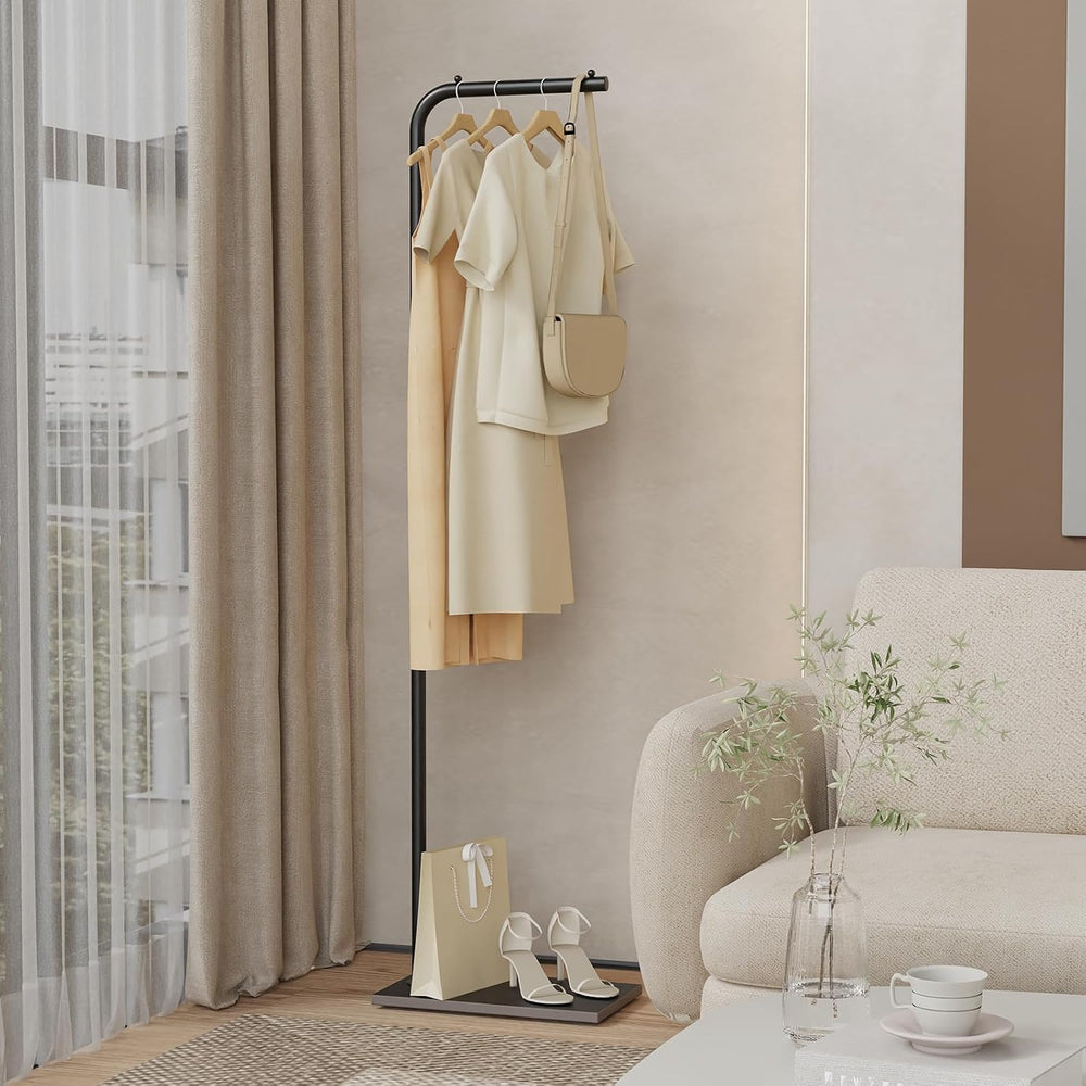 Metal Coat Rack Freestanding, Stable Clothing Rack with Rock Base, Coat Tree ...
