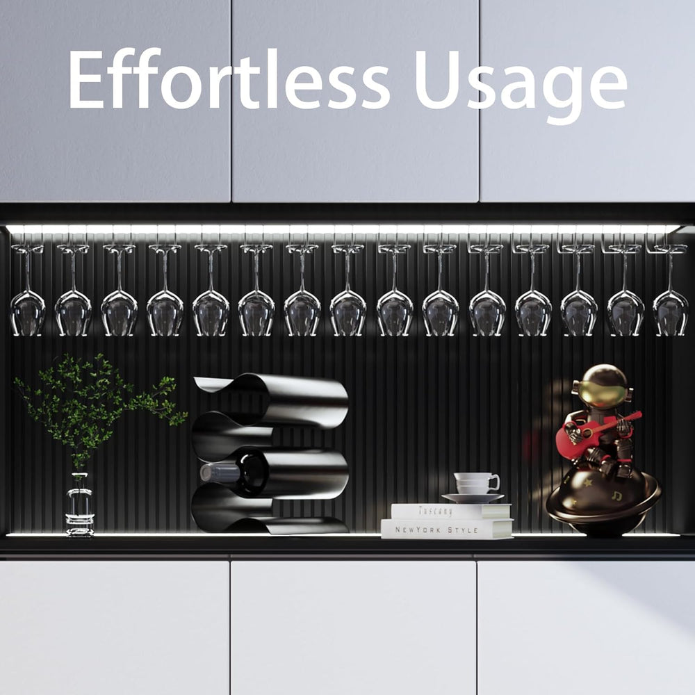 Black Wine Rack Countertop, Modern Metal Wine Rack for Inside Cabinet, Minima...