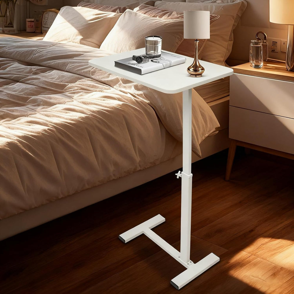 Modern Overbed Table, C-Shape Bedside Standing Desk Laptop Table Sofa Chair S...