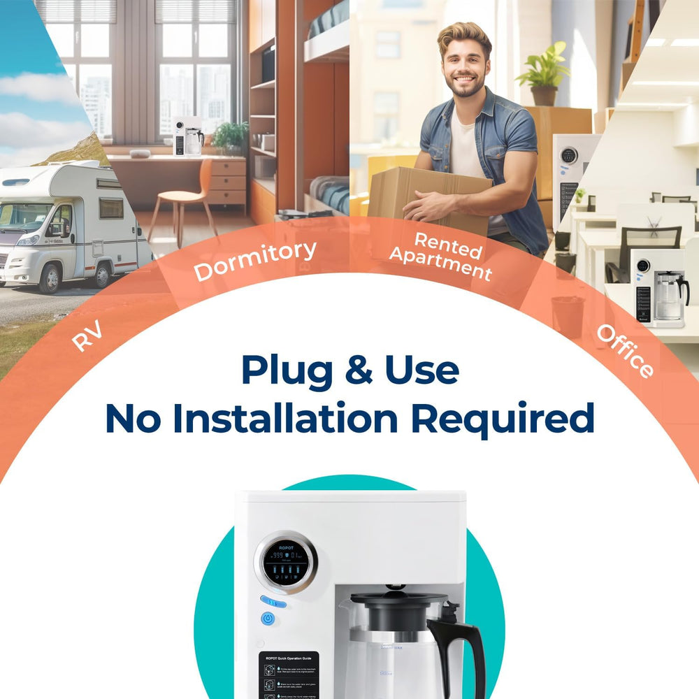 Bluevua RO100ROPOT(UV) Reverse Osmosis System Countertop Water Filter, with O...