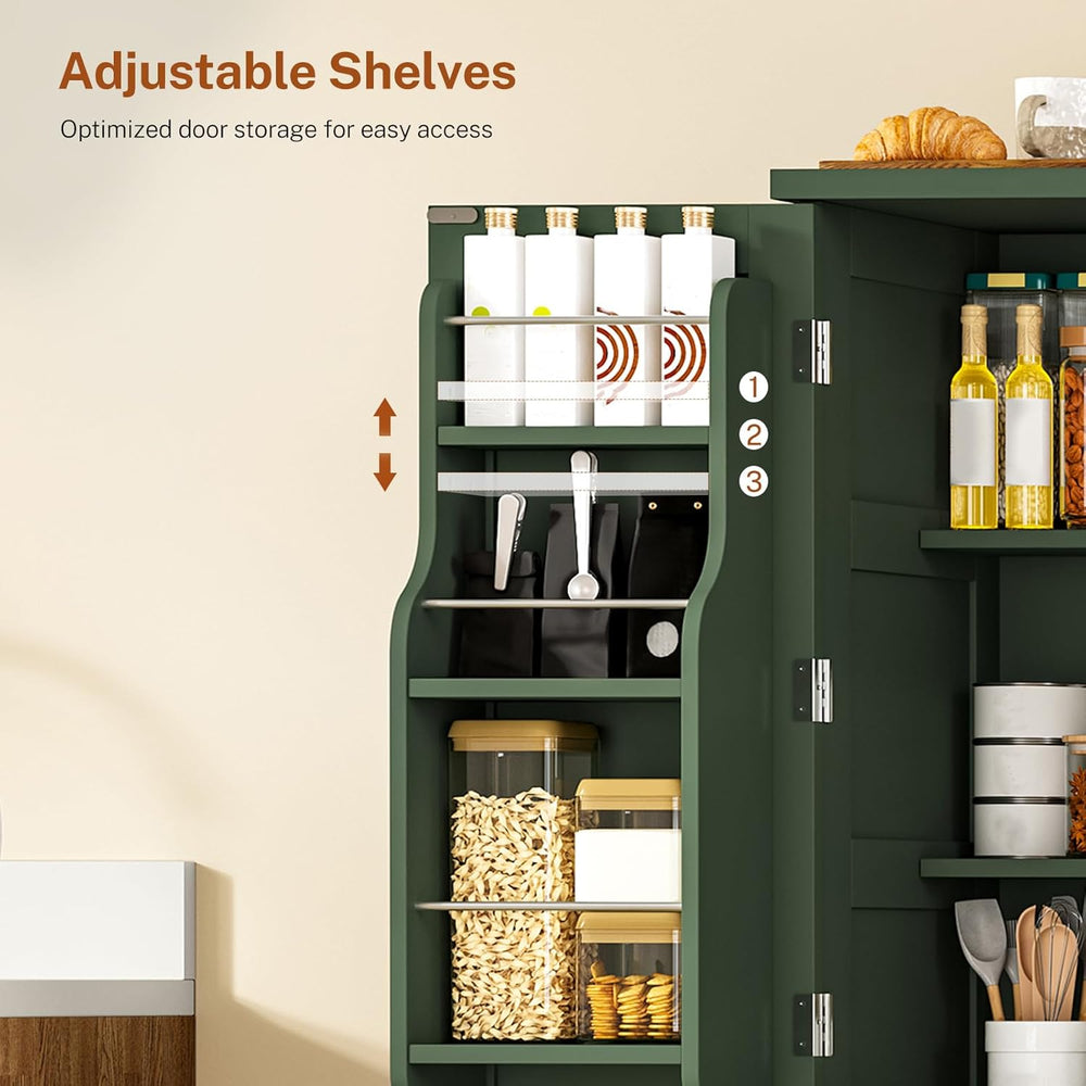 TEENFON 51" H Pantry Cabinet with 4 Doors, Kitchen Cabinet with 6 Door S...