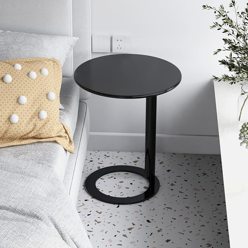 Round Side Table C-Shaped Side Table Sofa Side Table Round Coffee Table Bedsi...