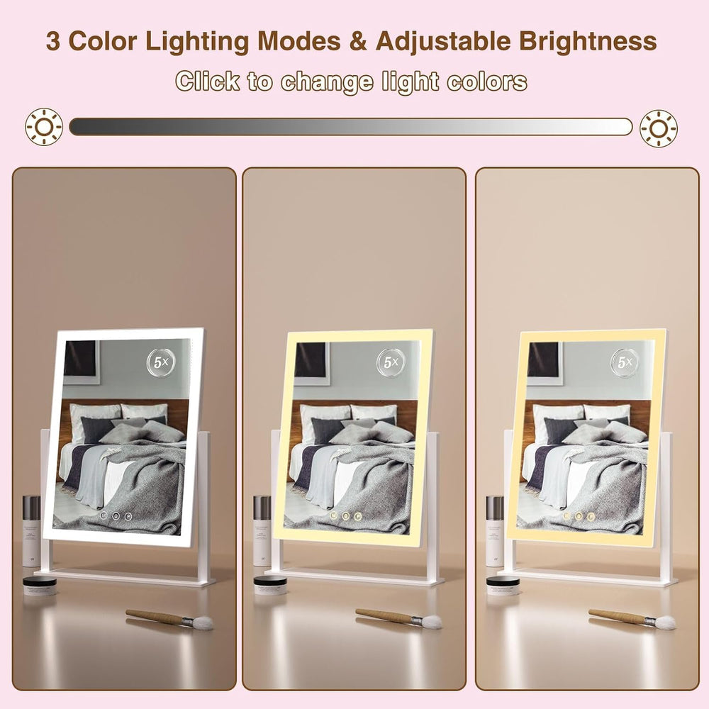 ViKert Vanity Mirror with Lights,Makeup Mirror with 5X Magnification Mirror, ...