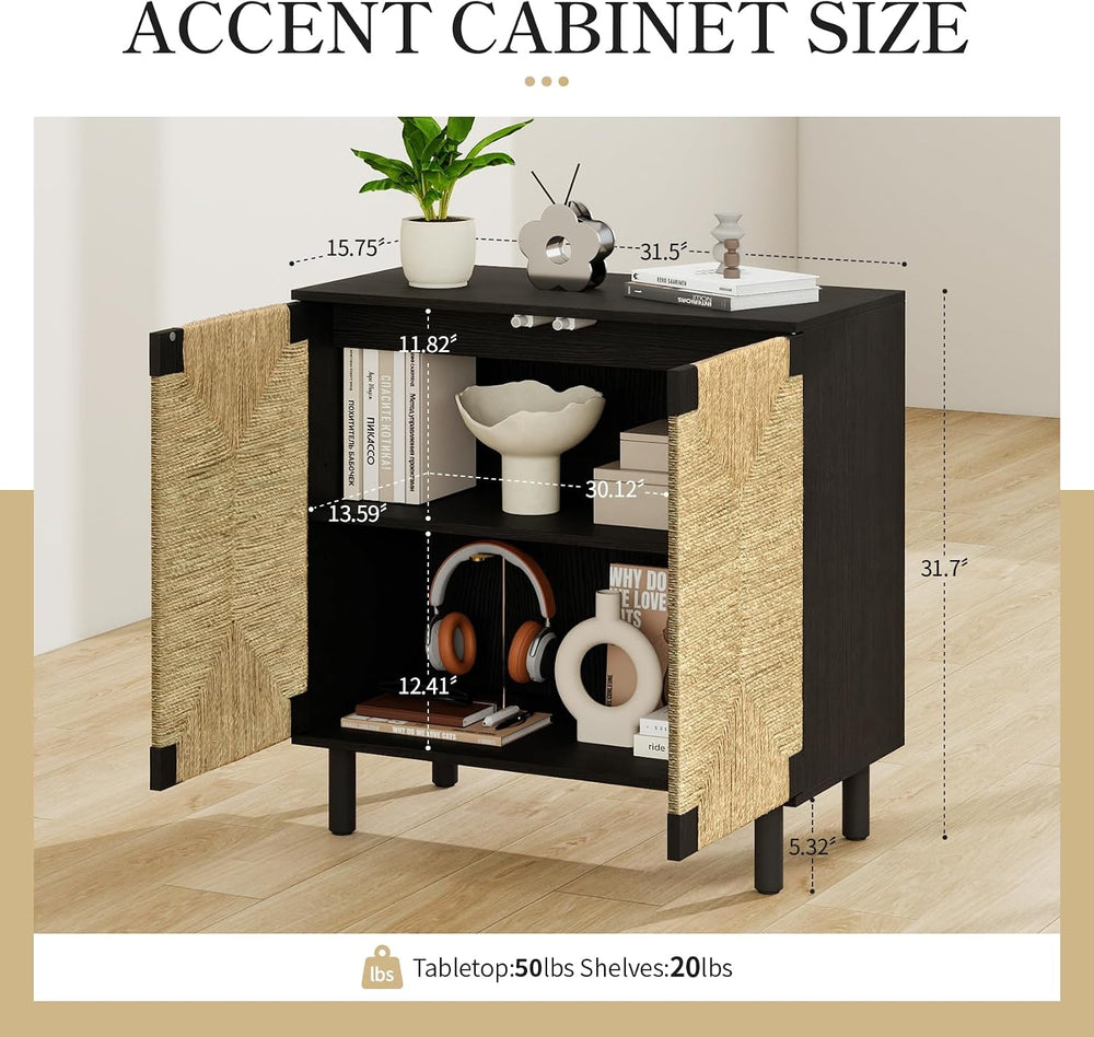 Small Accent Cabinet with Doors - Sideboard Buffet Cabinet with Storage, Coff...