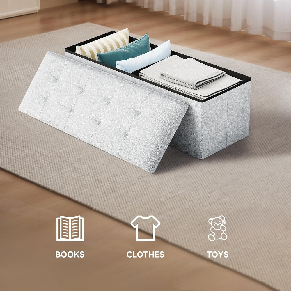 Storage Ottoman Bench, 43 Inch Ottoman Foot Rest, End of Bed Bench, Storage C...