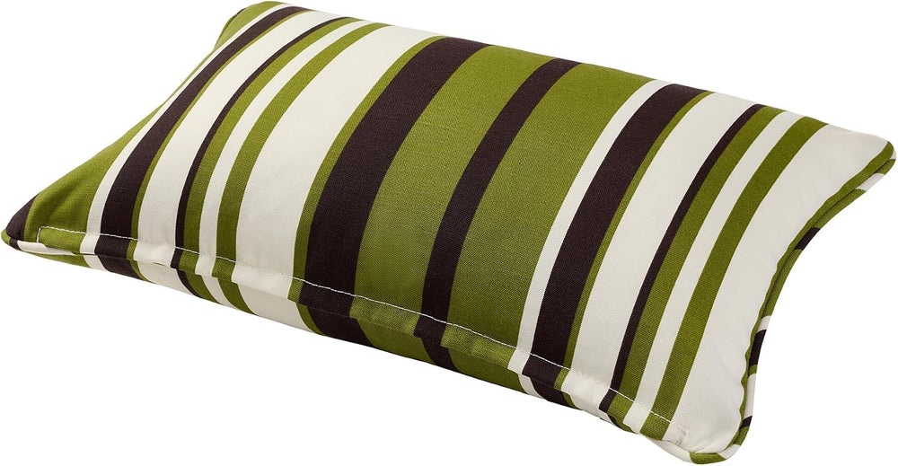 13 x 20 Inch Outdoor Water Resistant Throw Pillow Pack of 2 - Green Striped