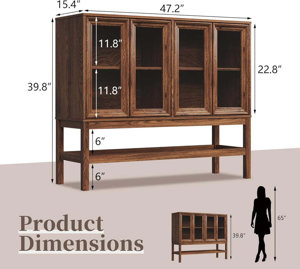 Sideboard Buffet Cabinet with Storage, Small Kitchen Coffee Wine Bar Cabinet ...