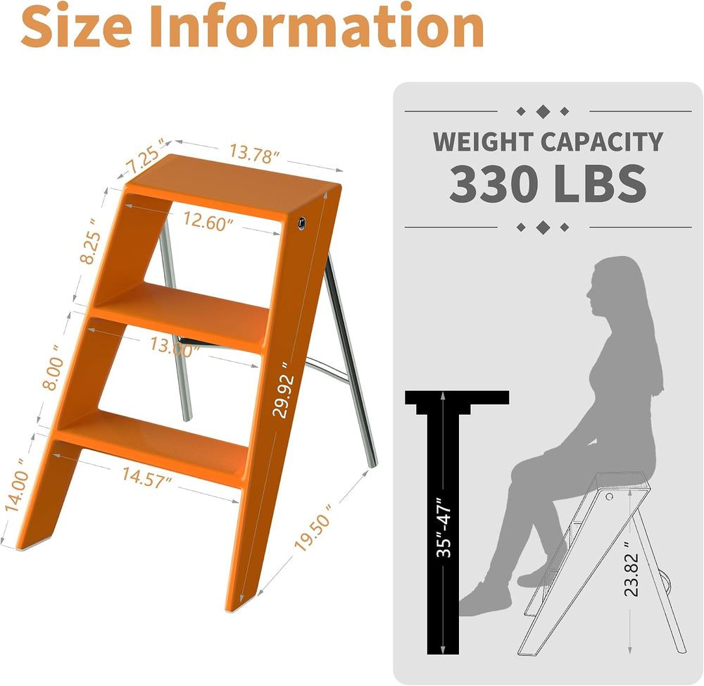 HOTEAGLE Modern Folding Chair - Multifunctional Design Doubles as Step Stool ...