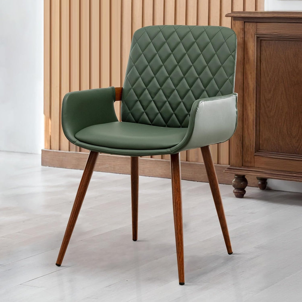 LUNLING Mid Century Modern Faux Leather Dining Room Chairs,Upholstered Seat M...