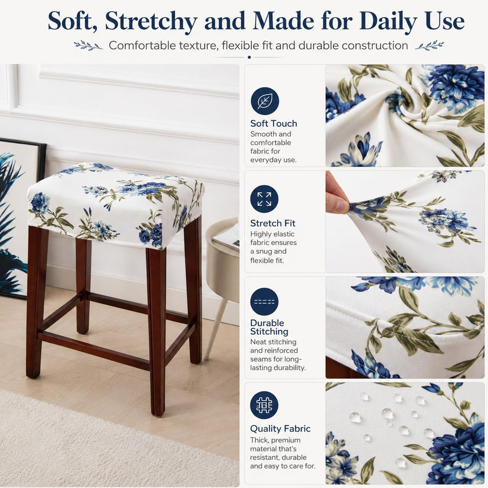 NILUOH Waterproof Bar Stool Covers Rectangle, 4 Pack
