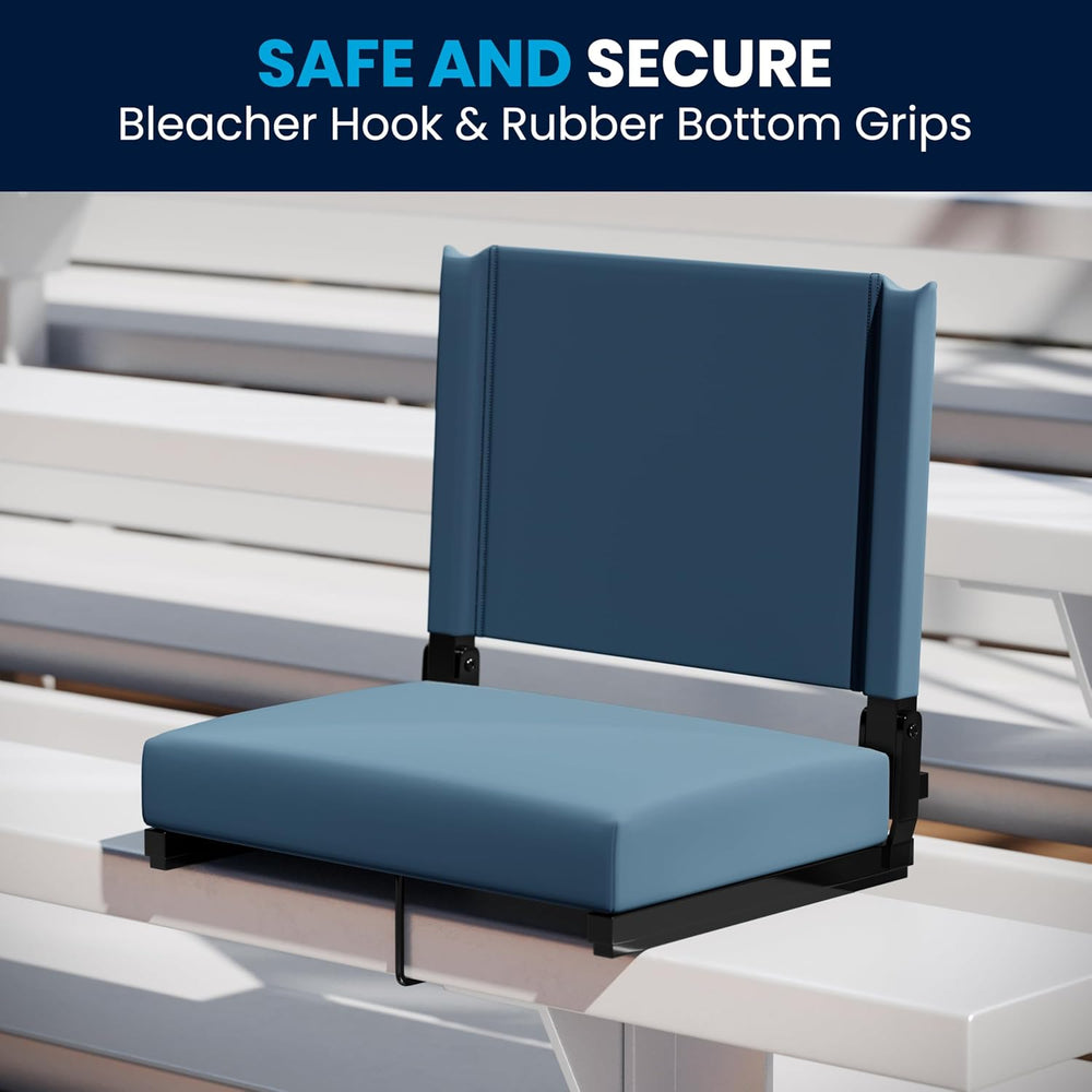 Flash Furniture Grandstand Portable Stadium Seat for Bleachers or Benches, Fo...