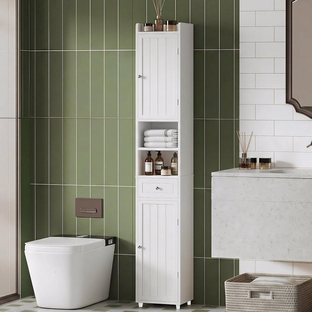 ChooChoo Bathroom Storage Cabinet with Adjustable Shelves, Tall Storage Cabin...