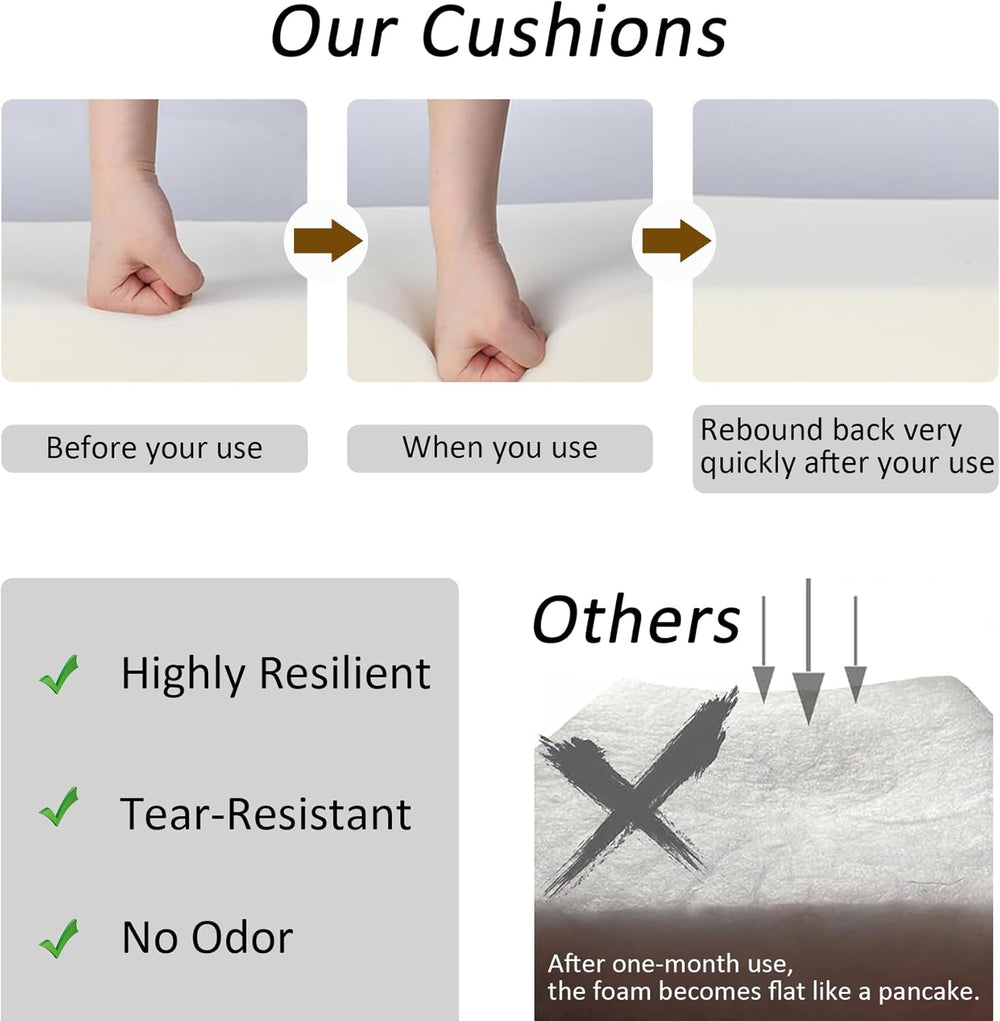 Outdoor Deep Seat Cushion, 20x21.5 Inch, Chili Red, Set of 1