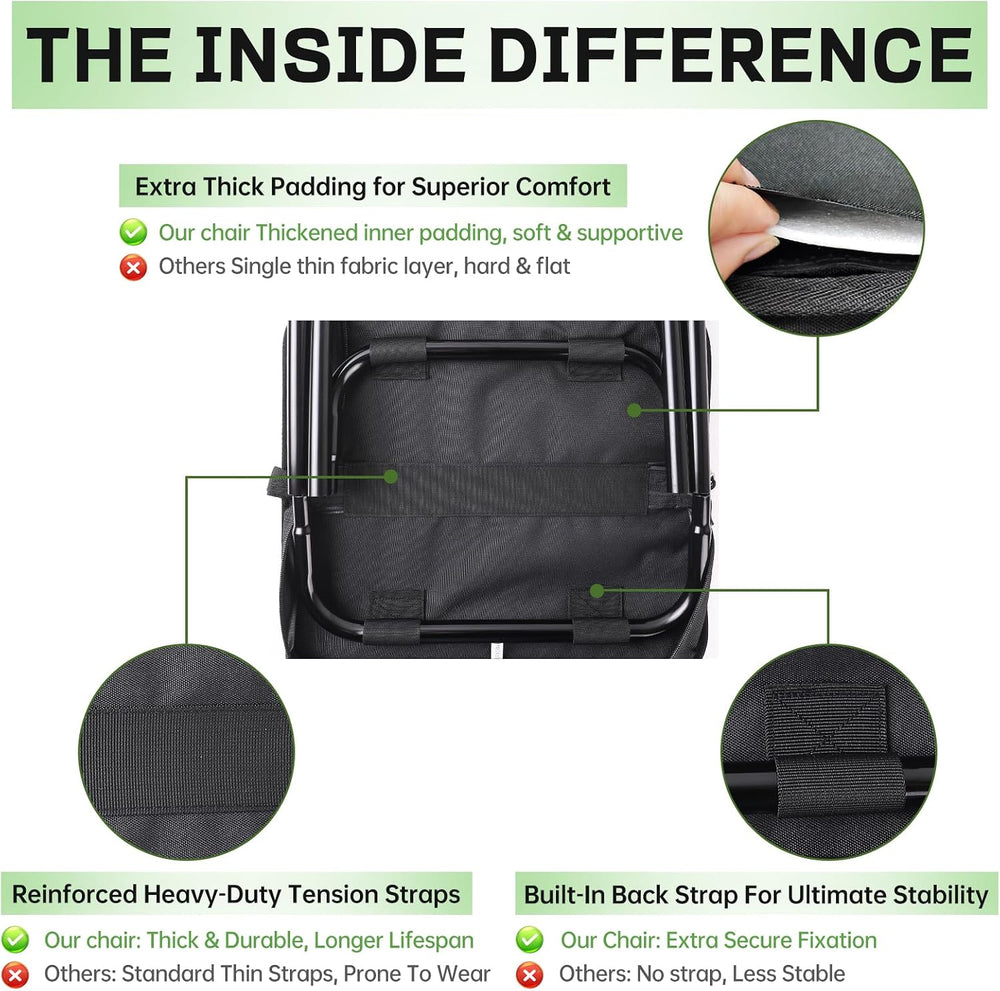 16" Extra Tall Portable Folding Stool for Adults, Lightweight Aluminum