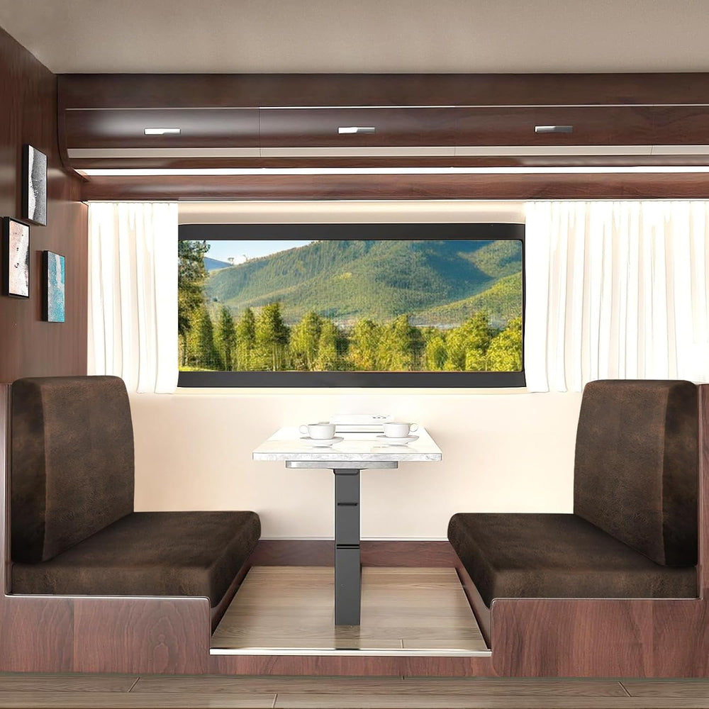Leather Look RV Dinette Cushion Covers, Stretchable Camper Couch Cushion Cove...