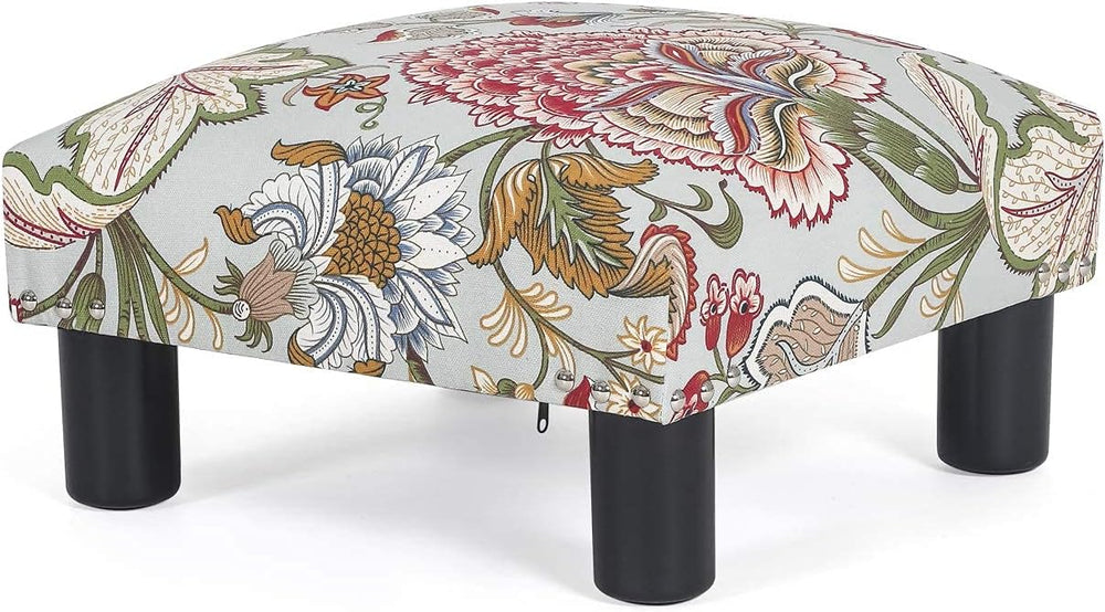 Joveco Small Foot Rest Stool Ottoman, 15" Fabric Square Footstool Uphols...