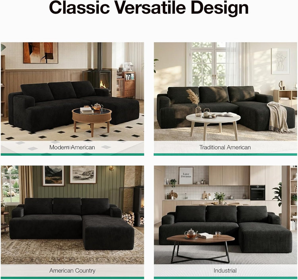 Novilla L-Shape Sectional Couches for Living Room with Smarts Coil® Support, ...