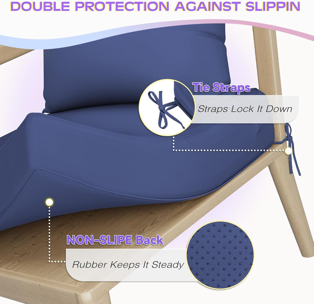 Outdoor Chair Cushions Set of 4, 22 x 22 Inch Patio Furniture Cushions with S...