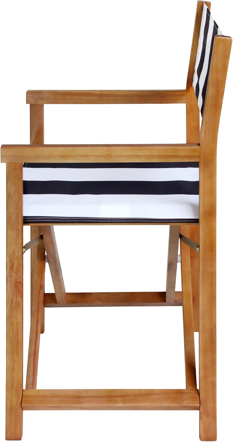 JONATHAN Y Cukor Acacia Wood Folding Director Chair Set of 2 White/Charcoal