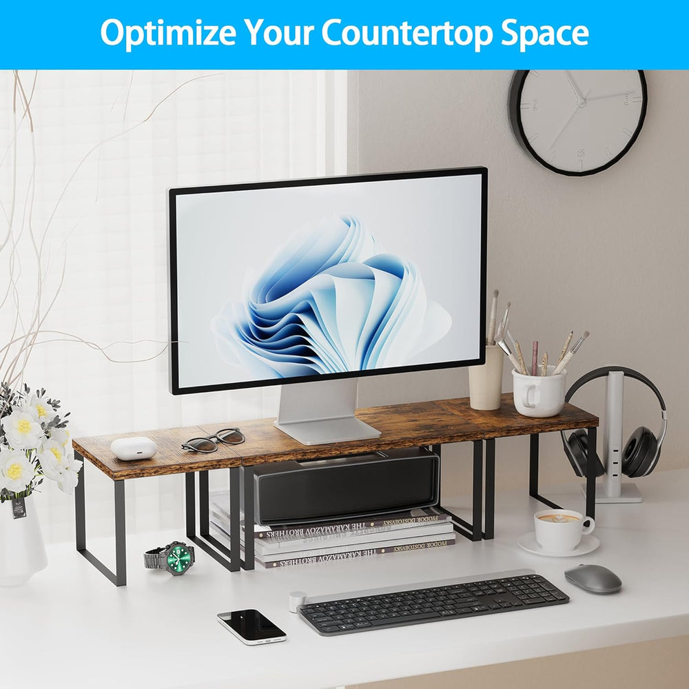 Golener Countertop Organizer Corner Shelf, 2 Tier Adjustable Stackable Corner...
