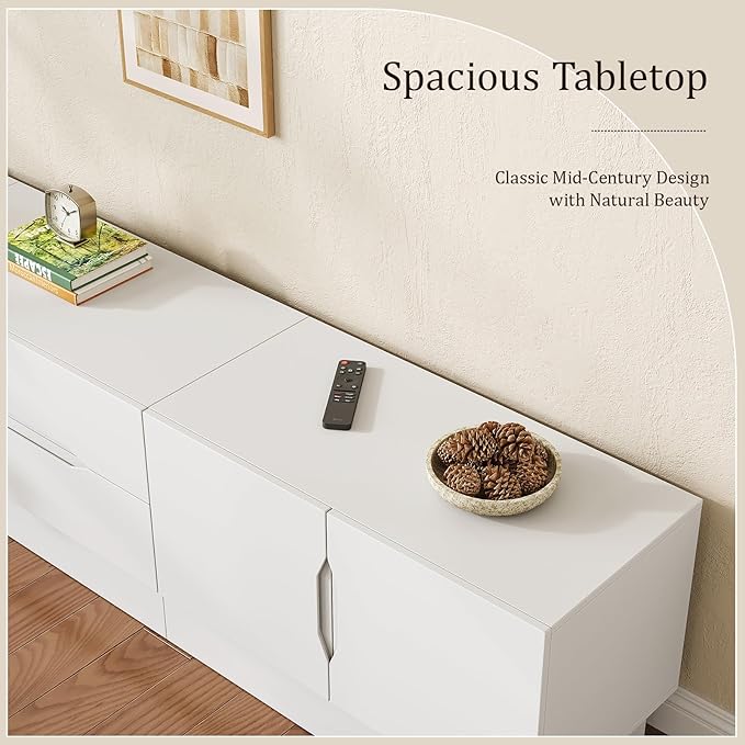 94.5" Wide Modern TV Stands for Living Room, Entertainment Center with S...