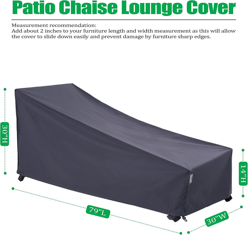 F&J Outdoors Patio Chaise Lounge Covers, 2-Pack, 79"L x 30"W x ...